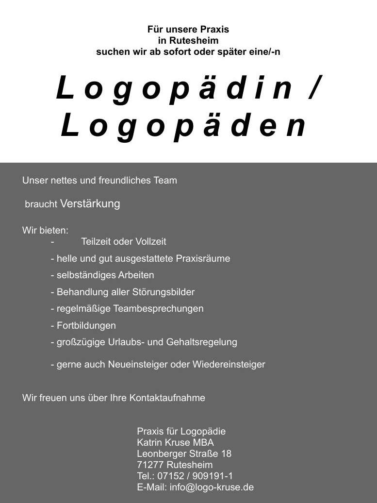 Stellenanzeige